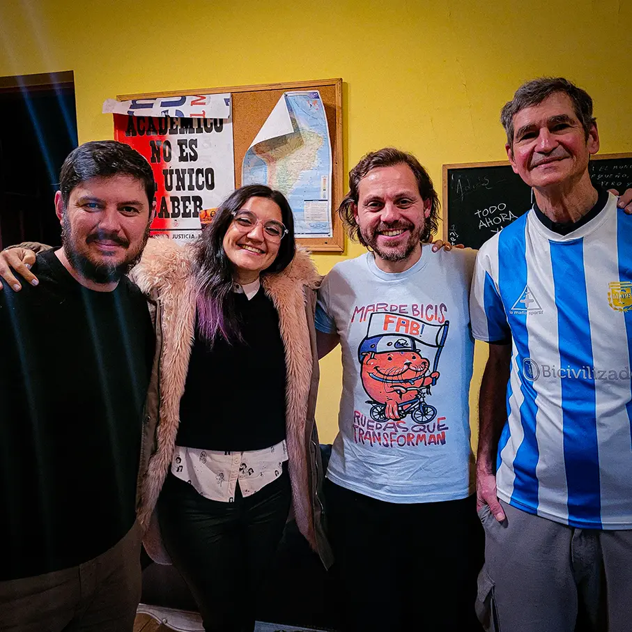 Facu Frey, Lorraine, Leo Spinetto y Adrián.