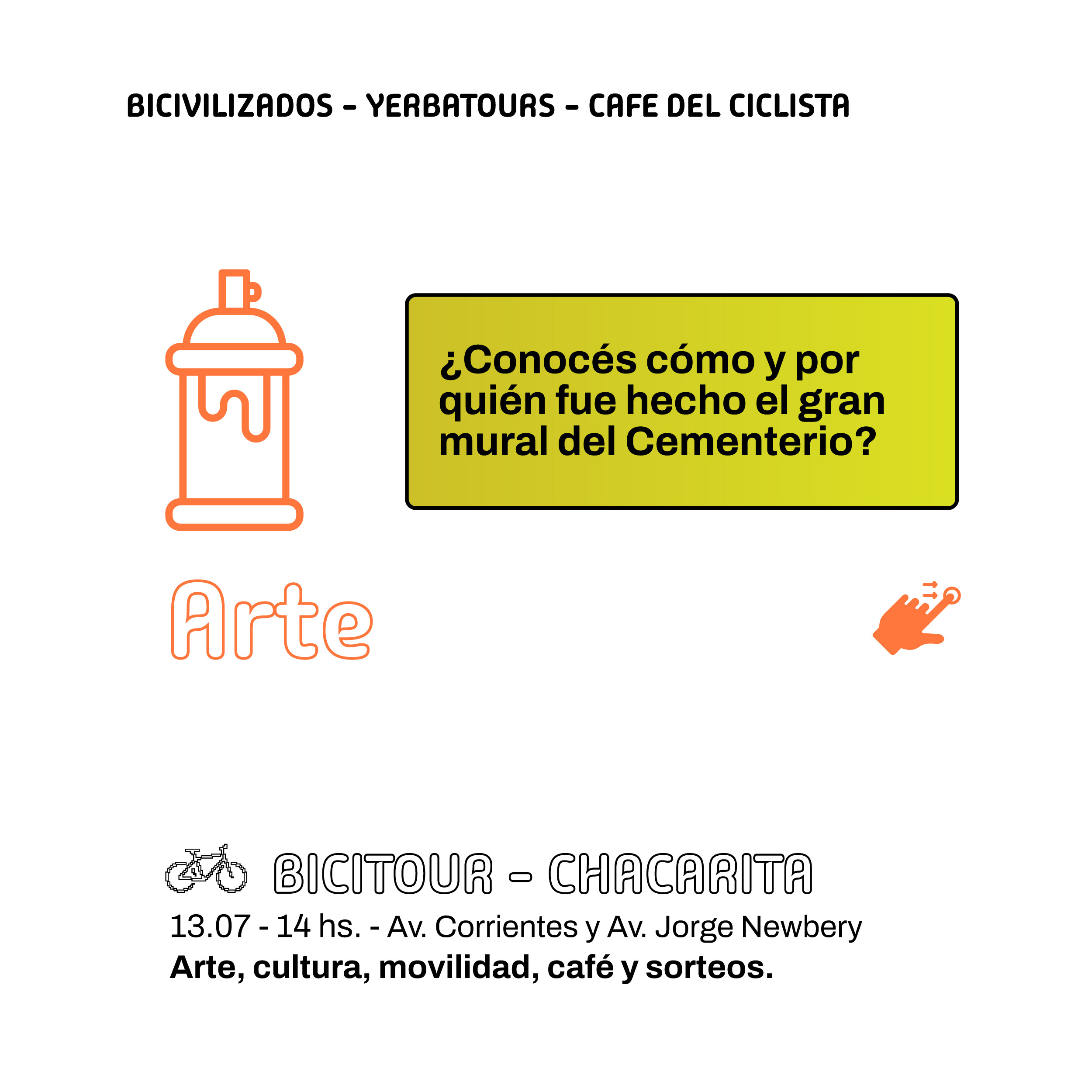 Bicitour chacarita 13.07 a las 14 horas Yerbatour y Bicivilizados