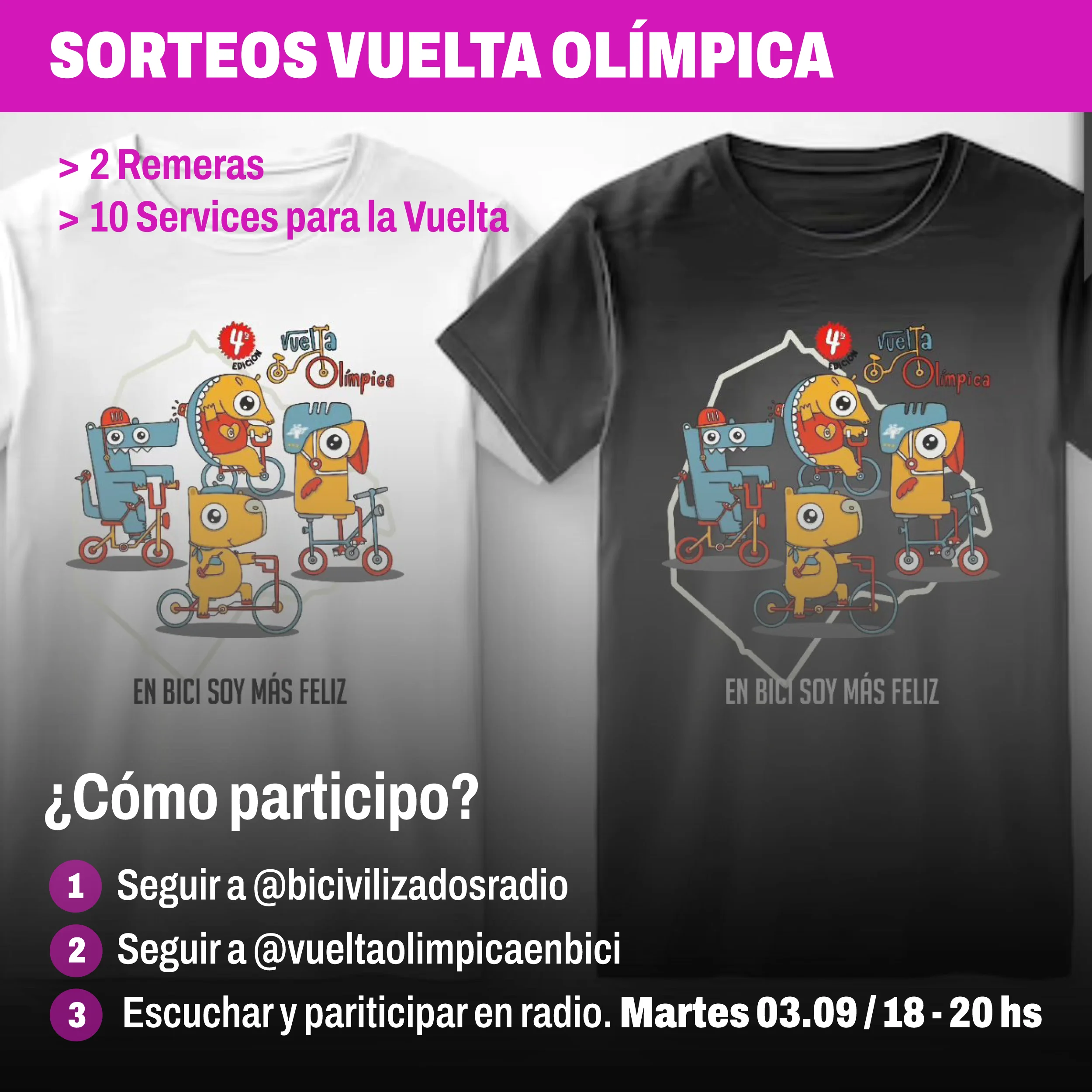 Sorteo vuelta olímpica bicivilizados radio